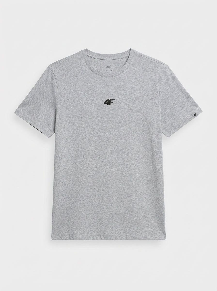 MENS Light grey melange short-sleeve crewneck t-shirt