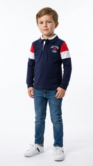 OKAIDI Boys Embroided Full Sleeved Polo