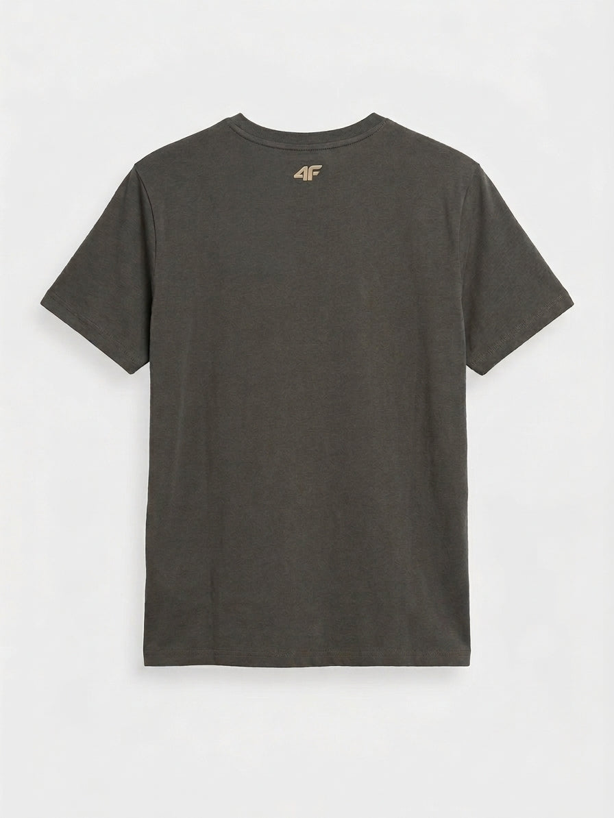 Men's Charcoal Grey Graphic Crewneck T-Shirt