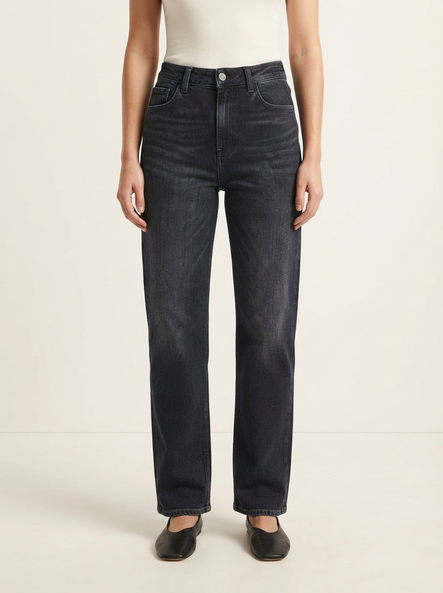 GUESS HIGH-RISE STRAIGHT-LEG JEANS