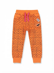 Kids' Fun Geometric Print Joggers – Orange Casual Active Pants