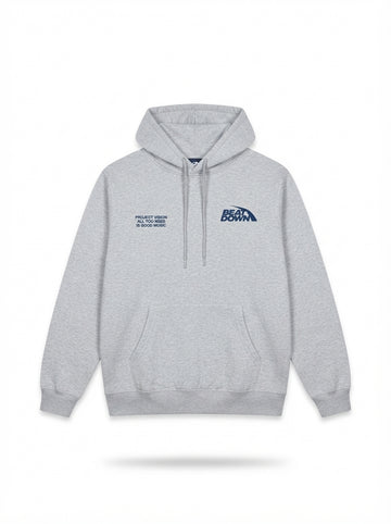Beat Down Grey Graphic Hoodie | Men's Streetwear Pullover