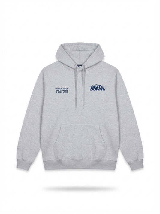 Beat Down Grey Graphic Hoodie | Men's Streetwear Pullover