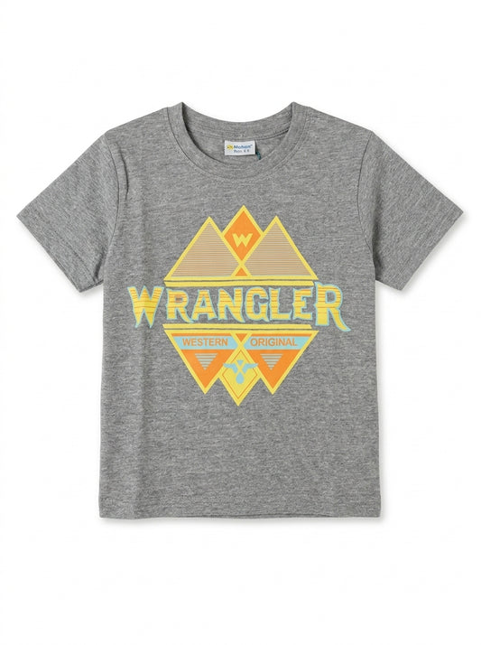 Mohona Boys' Grey Marled "Wrangler" Graphic T-Shirt