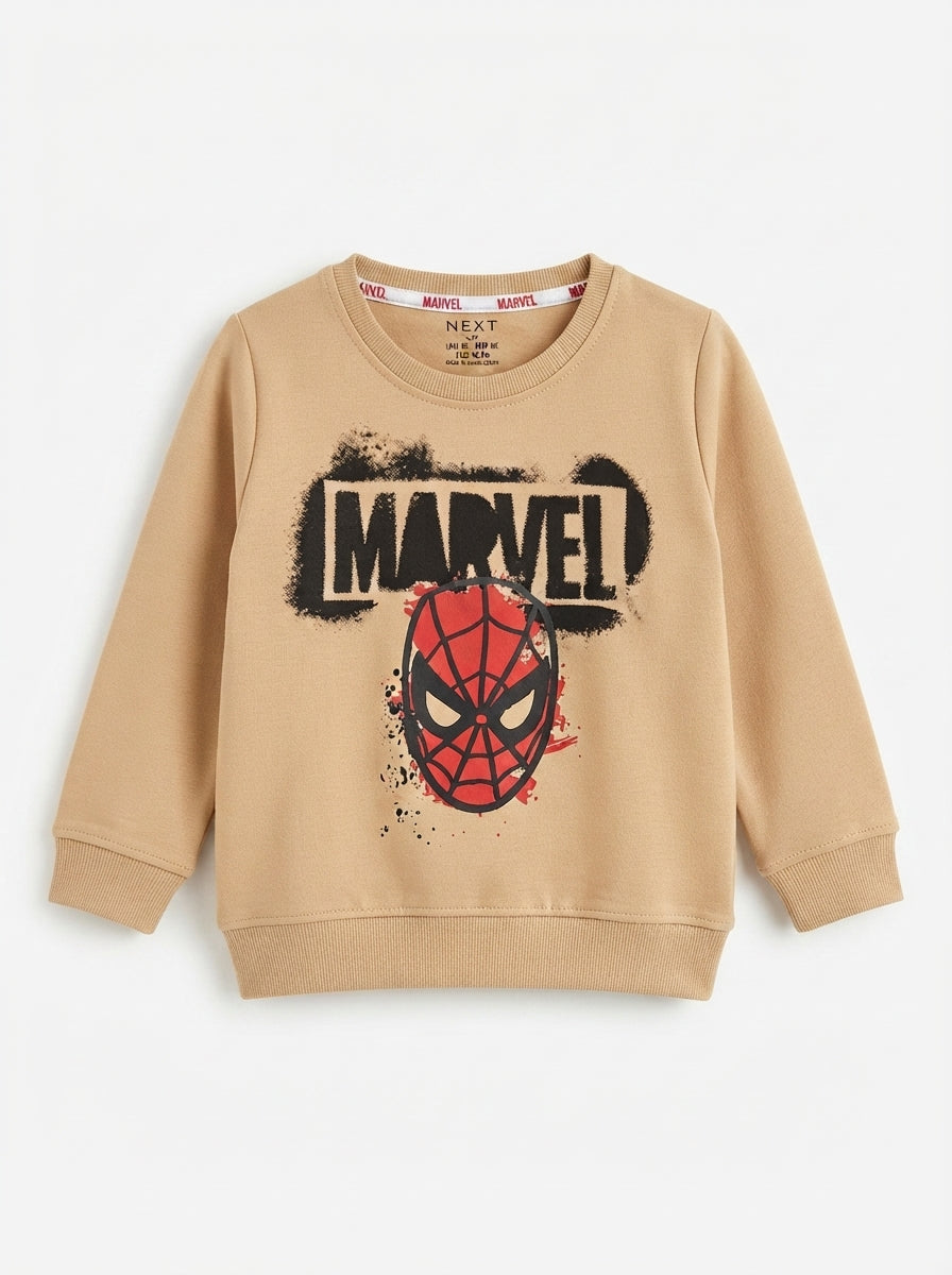 Boys' Beige Marvel Spider-Man Graphic Sweatshirt – Next