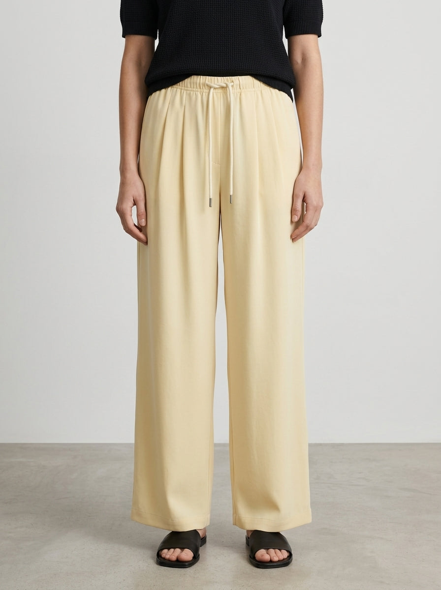 Womens Light Yellow Drawstring Trousers