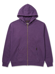 Women Full-Zip Fleece Drop Shoulder Hoodie in Deep Purple