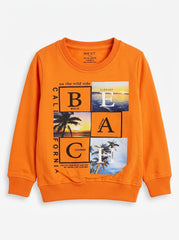 Kids' Orange California Coast Graphic Sweatshirt