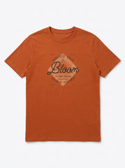 Men's Rust Orange Graphic T-Shirt – Vintage "In Bloom" Crewneck Tee