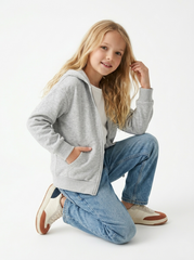 PEPCO TEENS GIRLS BASIC ZIPPED HOODIE