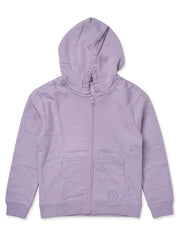 Kids' Zip-Up Fleece Hoodie Soft Lilac Warm Casual Jacket