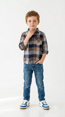 UNLOCKED Boys Checkered Shirt With Pocket