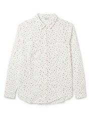 Women's Off-White Printed Long-Sleeve Shirt with Dual Pockets
