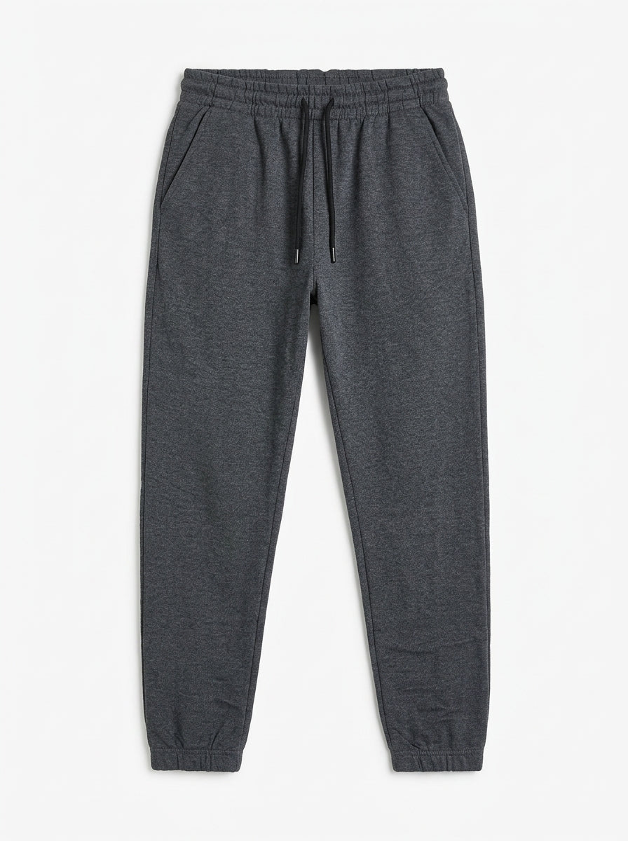 Men's Charcoal Grey Essential Fleece Joggers