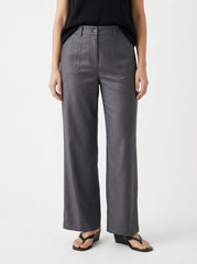 Charcoal Grey Georgette Tailored Trousers