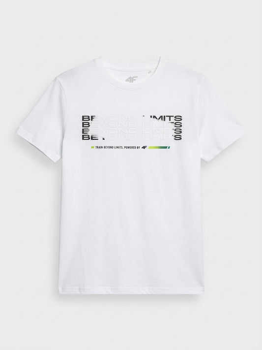 Men's Graphic Print Athletic T-Shirt – White Performance Workout Tee