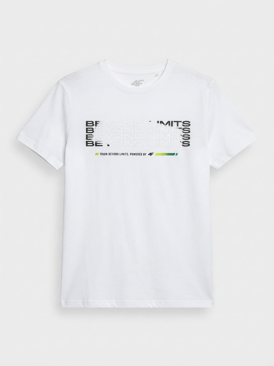 Men's Graphic Print Athletic T-Shirt – White Performance Workout Tee