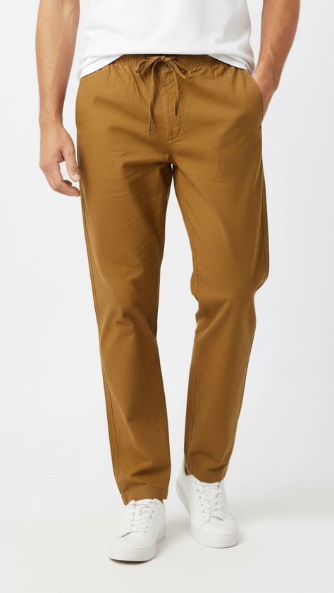 GUESS Mens Relaxed Fit Cotton Trouser
