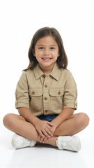 لڑکیاں پرنٹ شدہ ڈینم جیکٹ