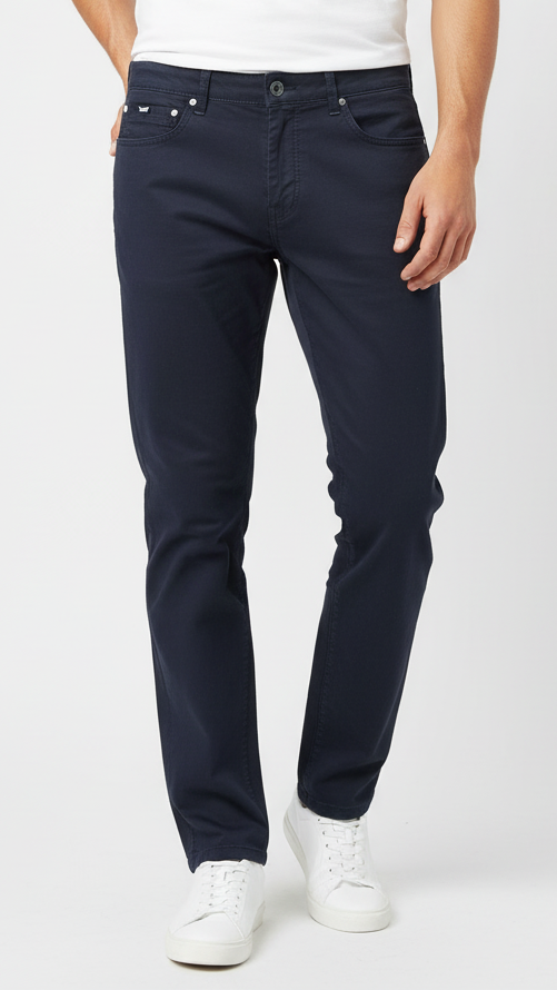 GAS MENS NAVY BLUE COTTON PANT