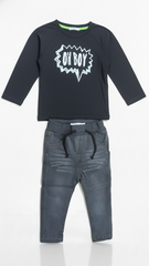 MINOTI KIDS SLUB TSHIRT AND JOGGER JEANS SET