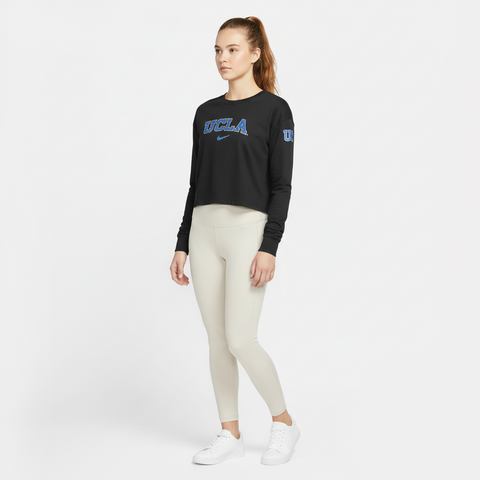 Black UCLA Cropped Long Sleeve Logo T-Shirt