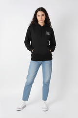 Maxi Hoodie with Inscription Black