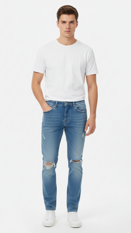 PULL&BEAR Super Skinny Ripped Jeans