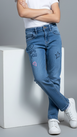 GIRLS EMBROIDED JEANS