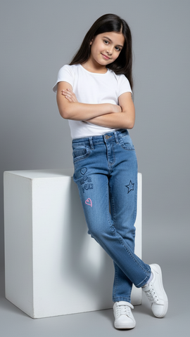 GIRLS EMBROIDED JEANS