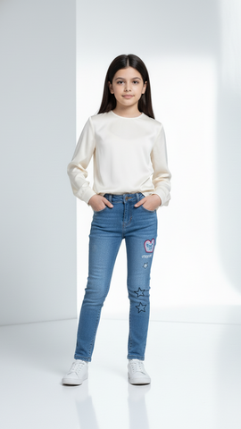 GIRLS EMBROIDED JEANS