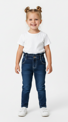 EMINENT GIRLS ELASTIC WAISTBAND JEANS