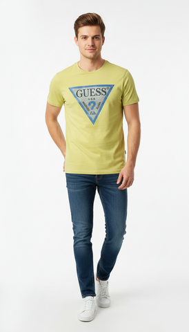 GUESS MENS  LOGO PRINTED T-SHIRT
