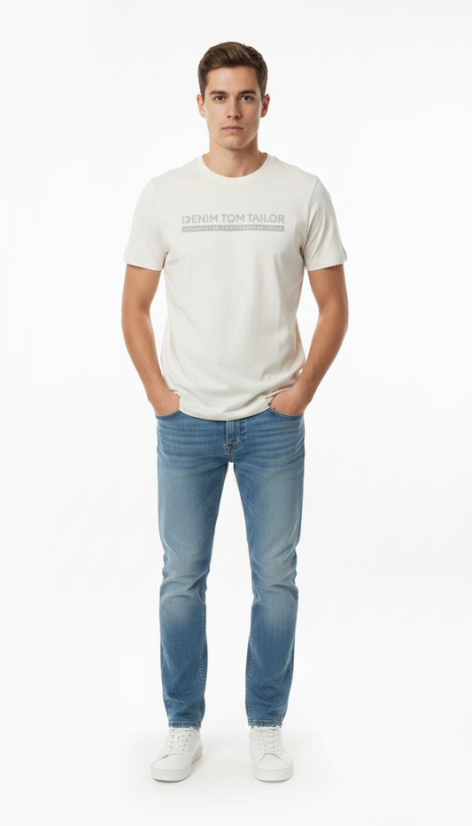 DENIM TOM TAILOR MENS BASIC FIT PRINTED TSHIRT