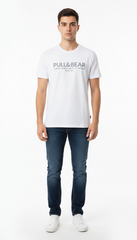 PULL&BEAR MENS REGULAR  FIT BASIC T SHIRT