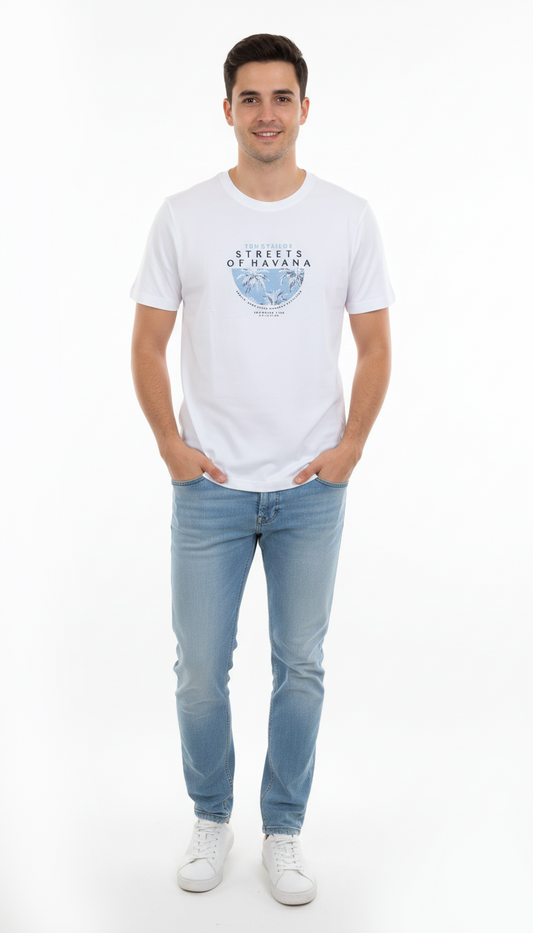 DENIM TOM TAILOR MENS REGULAR STYLE PRINTED TSHIRT