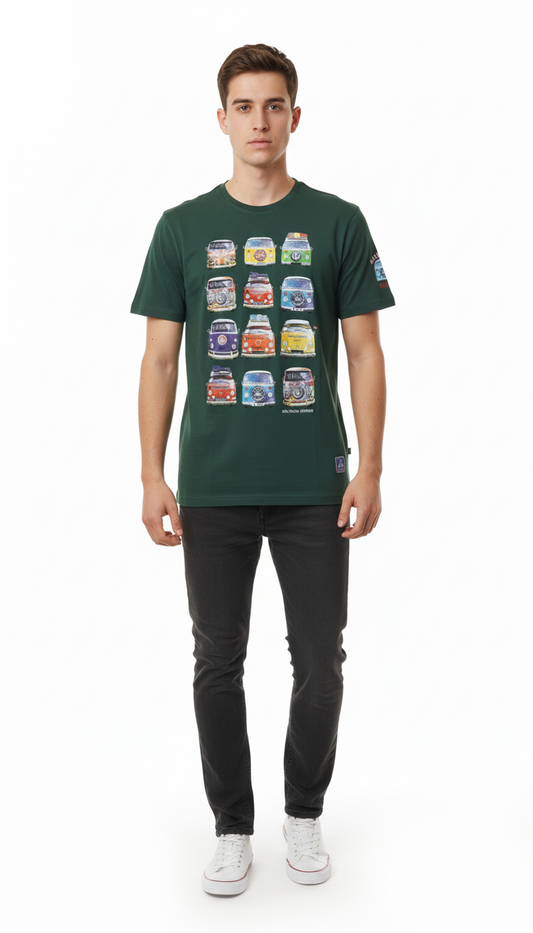 BS MEN'S PRINTED BOTTLE GREEN T SHIRT