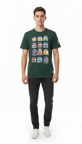 BS MEN'S PRINTED BOTTLE GREEN T SHIRT