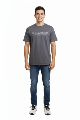 PULL&BEAR MENS RELAXED  FIT BASIC T SHIRT