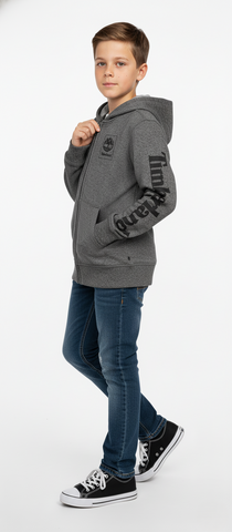 TIMBERLAND boys Charcoal Zip-Up Hoodie