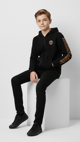 TIMBERLAND Boys Black Zip-Up Hoodie