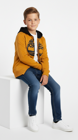 Timberland Boys Printed Full-Zip Hoodie
