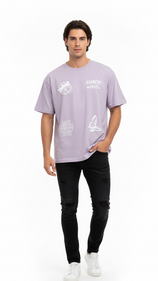 ONLY & SONS MENS PRINTED DROP SHOULDER OVERSIZED T SHIRT