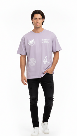 ONLY & SONS MENS PRINTED DROP SHOULDER OVERSIZED T SHIRT