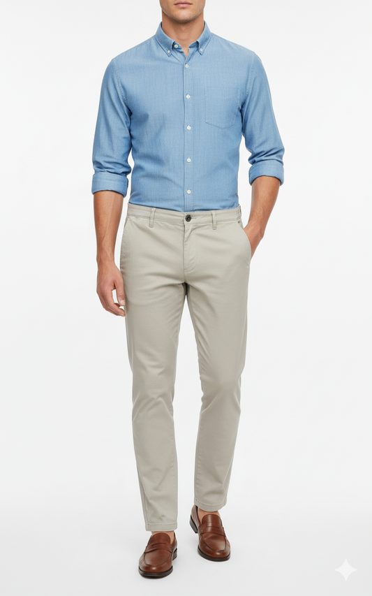 JACK&JONES MENS SLIM MARCO TEXTURED COTTON CHINO
