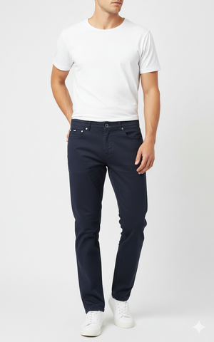 GAS MENS NAVY BLUE COTTON PANT
