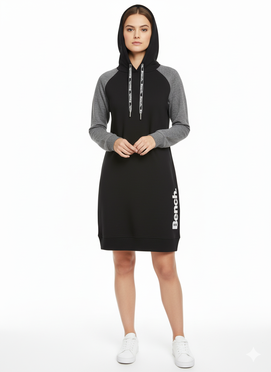 BENCH WOMENS LONG COLOR BLOCK HOODIE