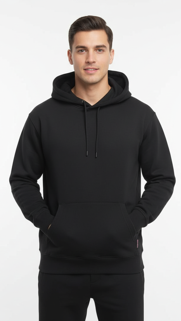 PSYCHO TUNA MENS BASIC BLACK HOODIE