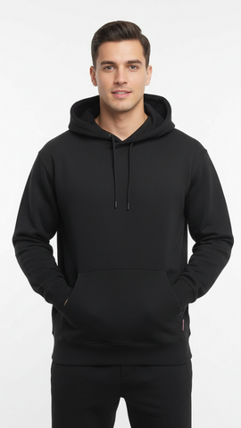 PSYCHO TUNA MENS BASIC BLACK HOODIE