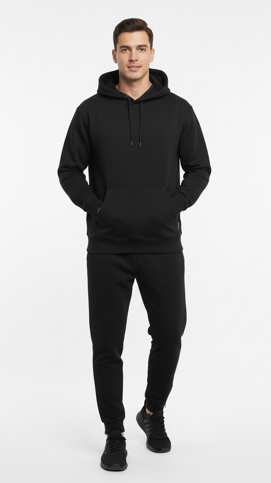 PSYCHO TUNA MENS BASIC BLACK HOODIE